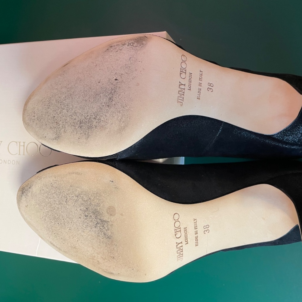 Jimmy Choo Wetlook Suede/Mesh Black - Picture 3 of 13